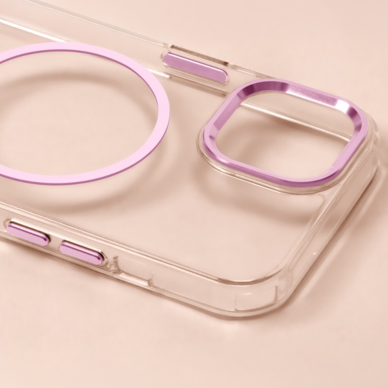 Силиконов кейс bSmart Clear Thin Magsafe, За iPhone 17 Pro Max (6.9), Розов
