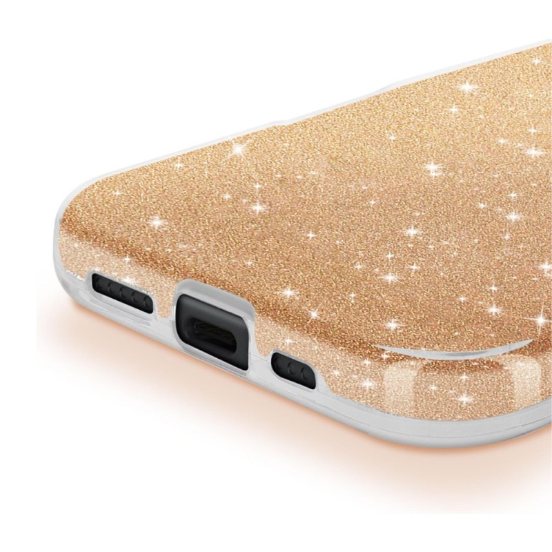 Силиконов кейс bSmart Glitter 3в1 за iPhone 17 (6.3) златист