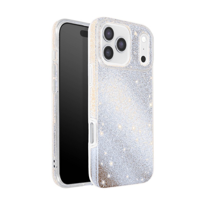 Силиконов кейс bSmart Glitter 3в1 за iPhone 17 Pro (6.3) сребрист