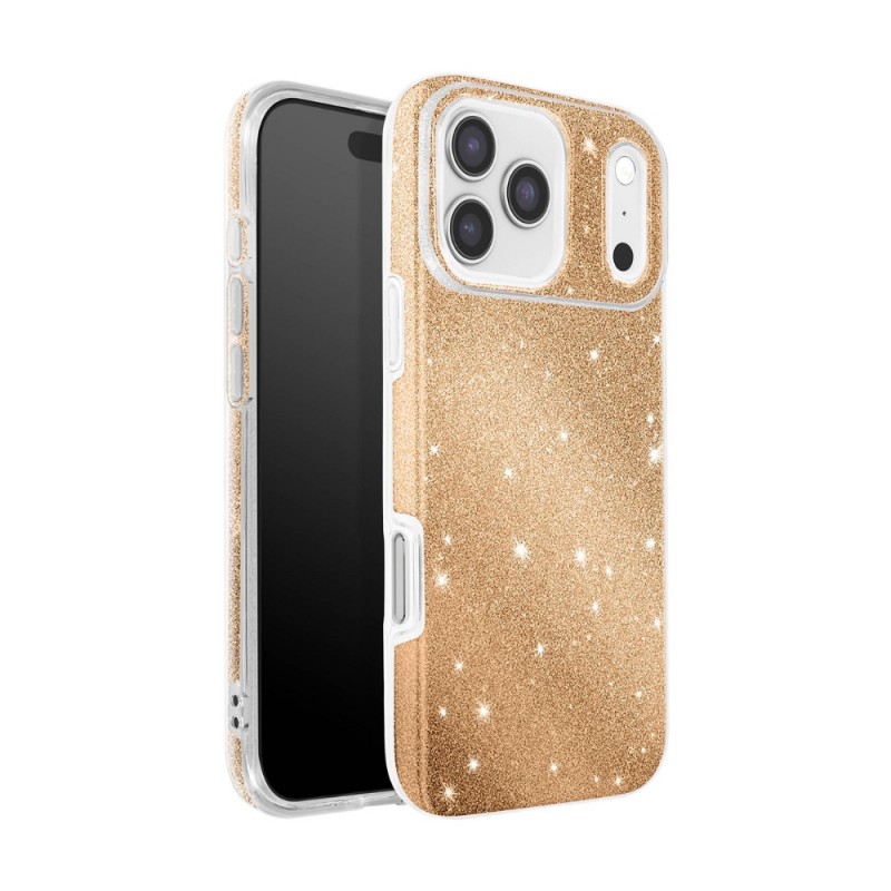 Силиконов кейс bSmart Glitter 3в1 за iPhone 17 Pro (6.3) златист