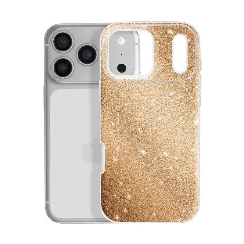 Силиконов кейс bSmart Glitter 3в1 за iPhone 17 Pro (6.3) златист