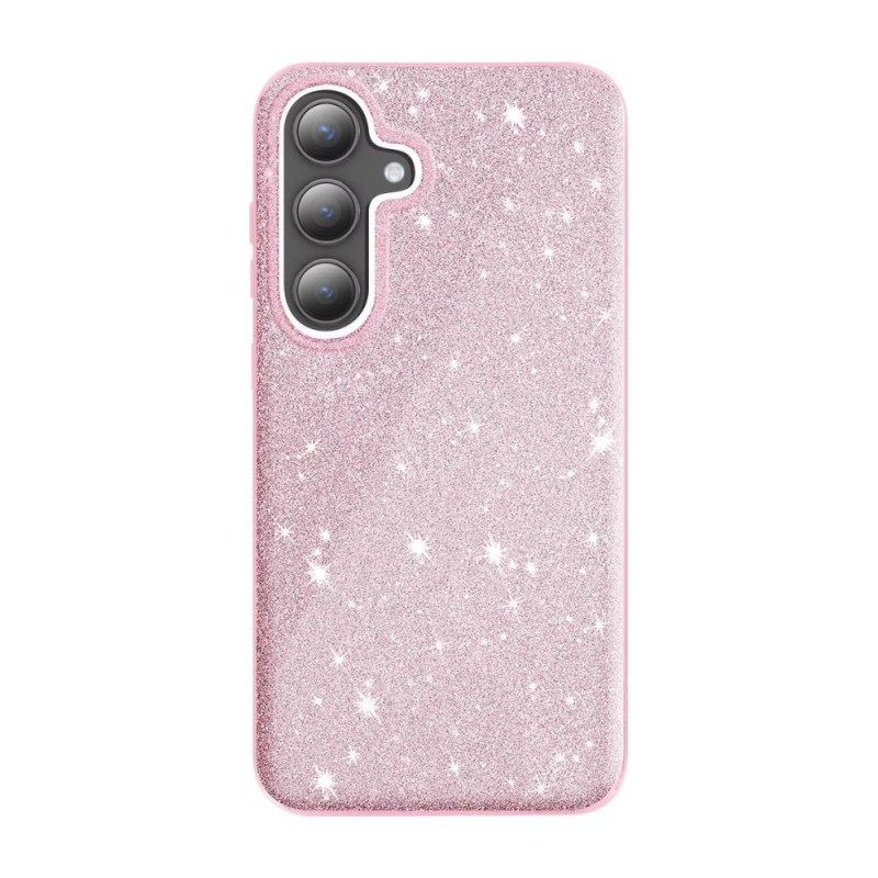 Силиконов кейс bSmart Glitter 3в1 за Samsung Galaxy S26 Plus розов