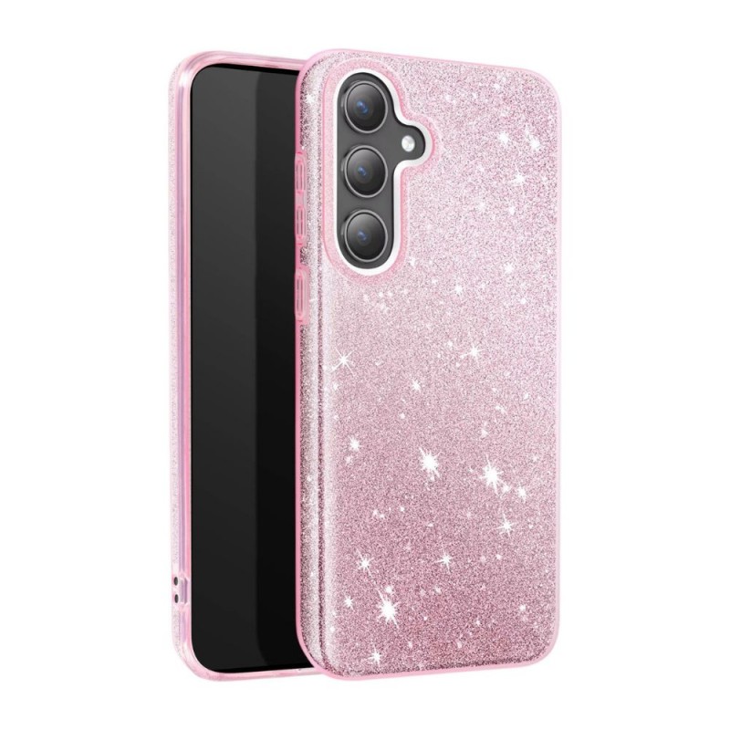 Силиконов кейс bSmart Glitter 3в1 за Samsung Galaxy S26 розов