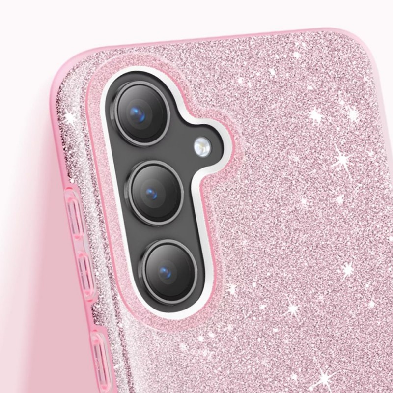 Силиконов кейс bSmart Glitter 3в1 за Samsung Galaxy S26 розов
