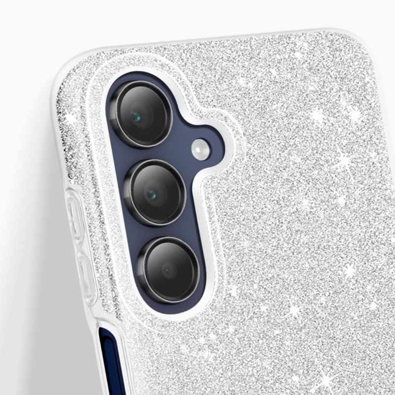Силиконов кейс bSmart Glitter 3в1 за Samsung Galaxy S26 сребрист