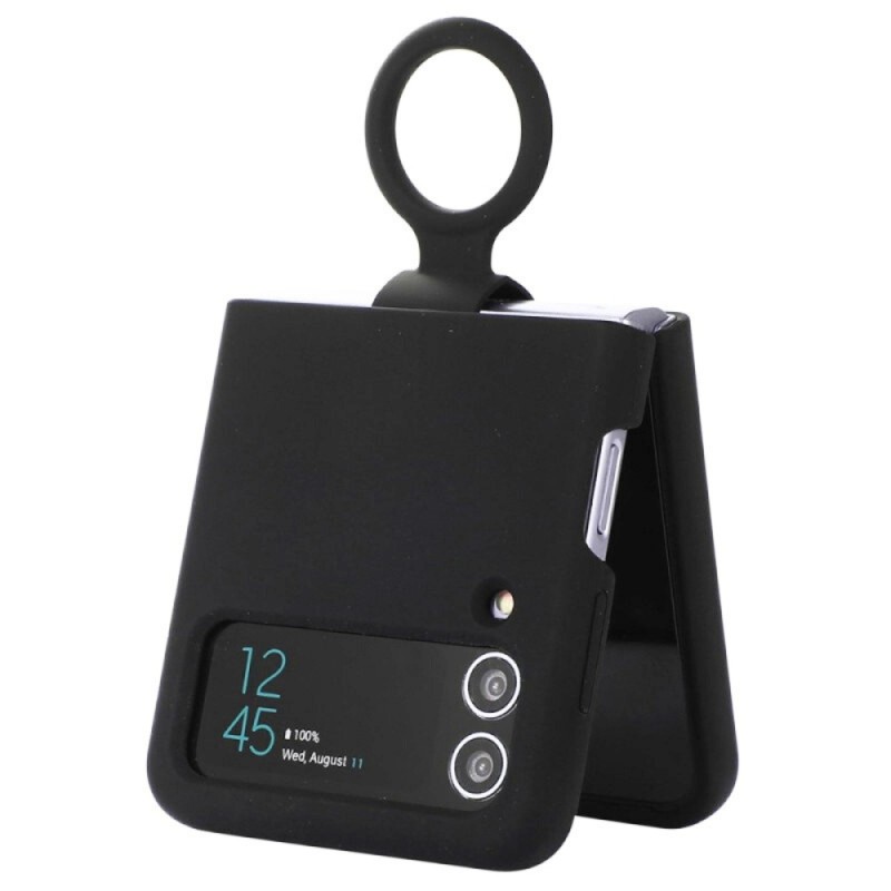 Силиконов кейс bSmart Silicone Cover с пръстен, За Samsung Galaxy Z Flip4 5G, Черен