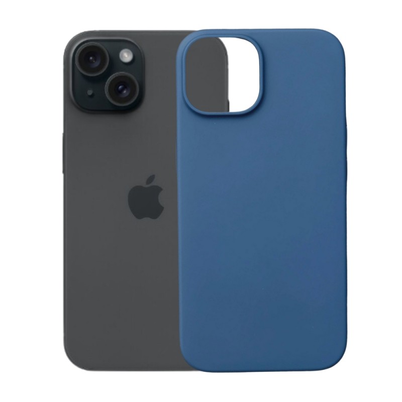 Силиконов кейс bSmart Silicone Soft Cover, За iPhone 15 Pro (6.1), Тъмносин