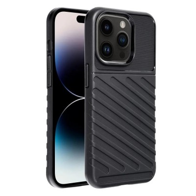 Силиконов кейс bSmart Thunder, За iPhone 14 Pro Max (6.7), Черен