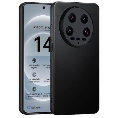 Силиконов кейс iPaky матиран, За Xiaomi 14 Ultra, Черен