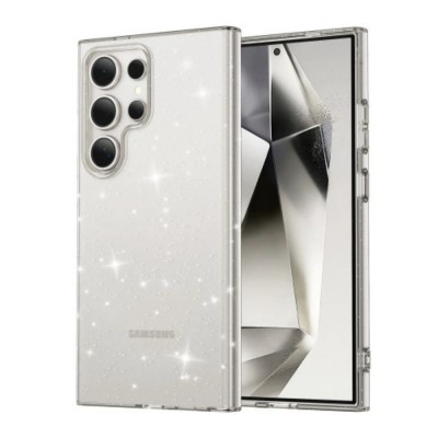 Силиконов кейс Shine 2 mm брокатен, За Samsung Galaxy S25 Ultra, Прозрачен