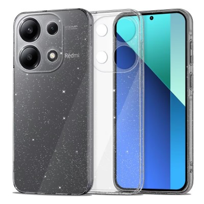 Силиконов кейс Shine 2 mm брокатен, За Xiaomi Redmi Note 14 Pro+, Прозрачен