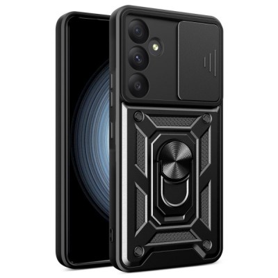 Силиконов твърд кейс bSmart Defender Slide, За Samsung Galaxy A55 (A556), Черен