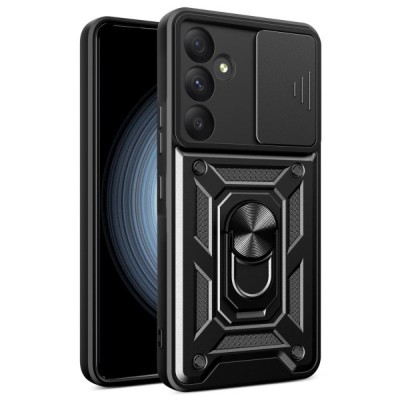 Силиконов твърд кейс bSmart Defender Slide, За Samsung Galaxy A56, Черен