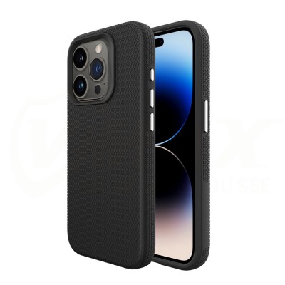 Силиконов твърд кейс Vmax Triangle, За iPhone 16 Pro (6.3), Черен