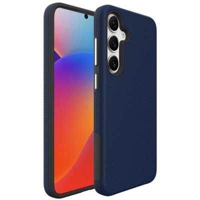 Силиконов твърд кейс Vmax Triangle, За Samsung Galaxy S25 Plus, Тъмносин