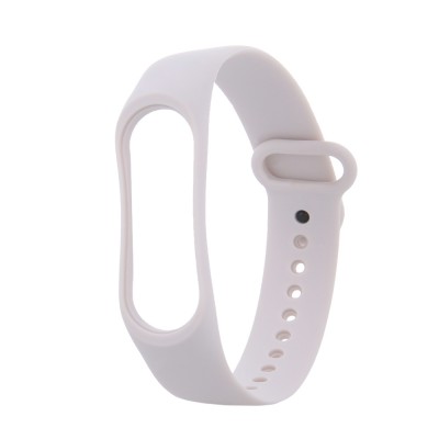 Силиконова каишка bSmart за смарт гривна Xiaomi Mi Band 3/4/5/6, Слонова кост