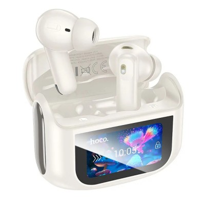 Слушалки Bluetooth безжични Hoco TWS ANC ENC EQ21 с тъчскрийн, бели
