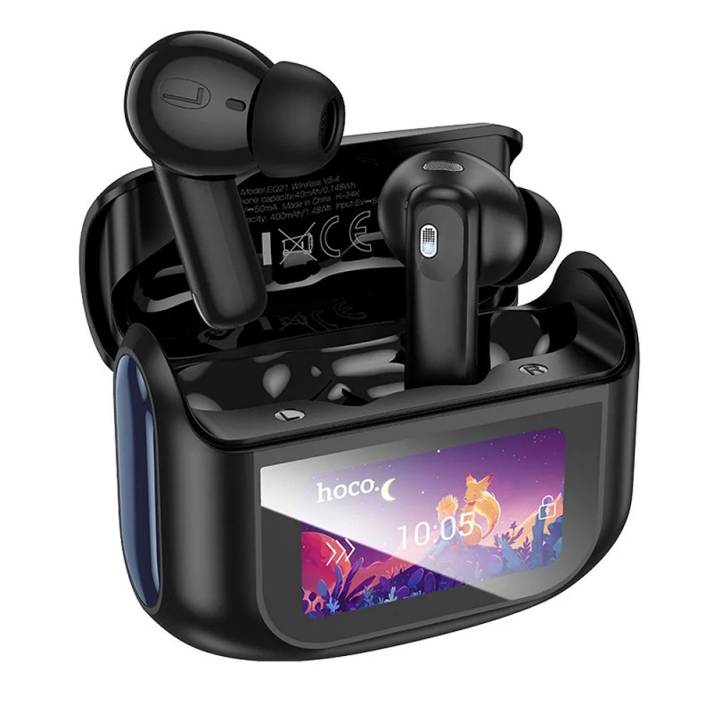 Слушалки Bluetooth безжични Hoco TWS ANC ENC EQ21 с тъчскрийн, черни