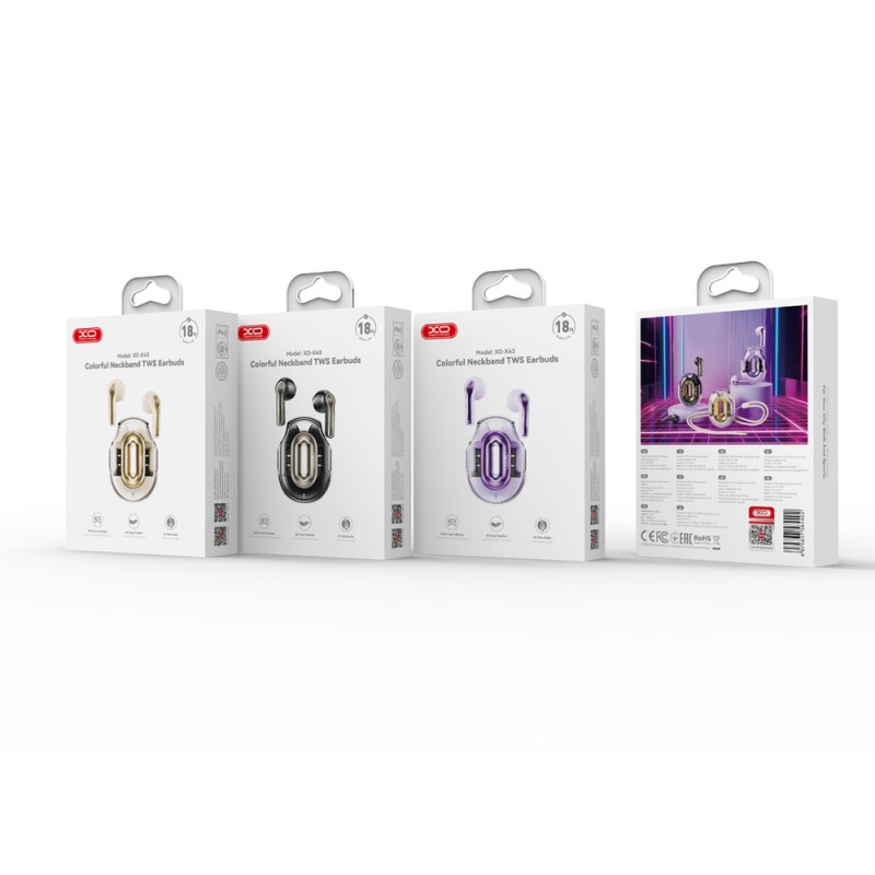 XO Bluetooth слушалки X43 TWS бежови