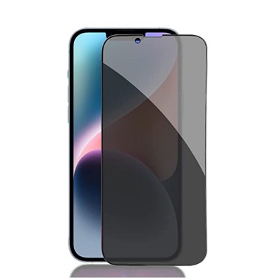 Стъклен протектор MBX 5D Full Privacy с цяло лепило, За iPhone 14 (6.1), Черен