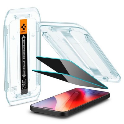Стъклен протектор Spigen GLAS.tR EZ Fit (Privacy), За iPhone 17/16 Pro Max, Прозрачен