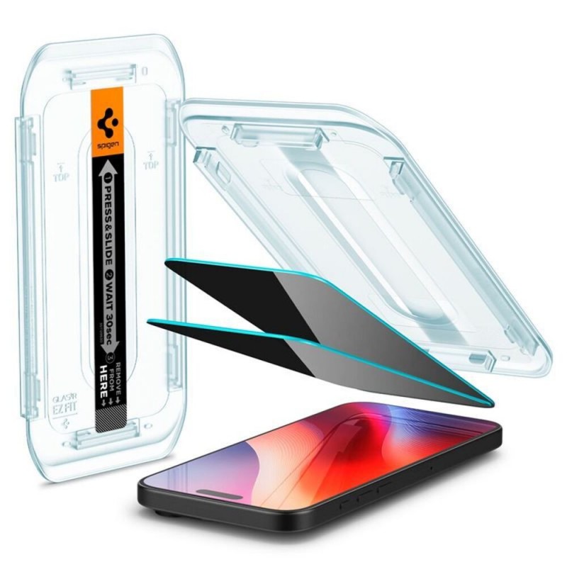 Стъклен протектор Spigen GLAS.tR EZ Fit (Privacy), За iPhone 17/16 Pro Max, Прозрачен