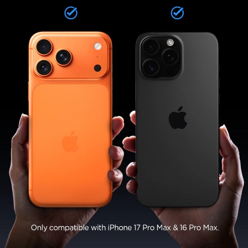 Стъклен протектор Spigen GLAS.tR EZ Fit с цяло лепило, За iPhone 17 Pro Max (6.9), Прозрачен