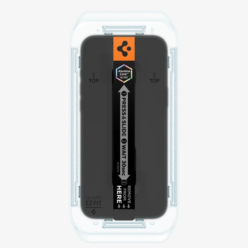 Стъклен протектор Spigen GLAS.tR EZ Fit с цяло лепило, За iPhone 17 Pro Max (6.9), Прозрачен