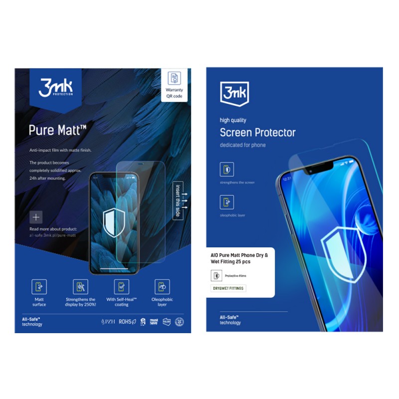 Удароустойчив протектор силиконов 3mk Pure Matt Pro™, Универсален