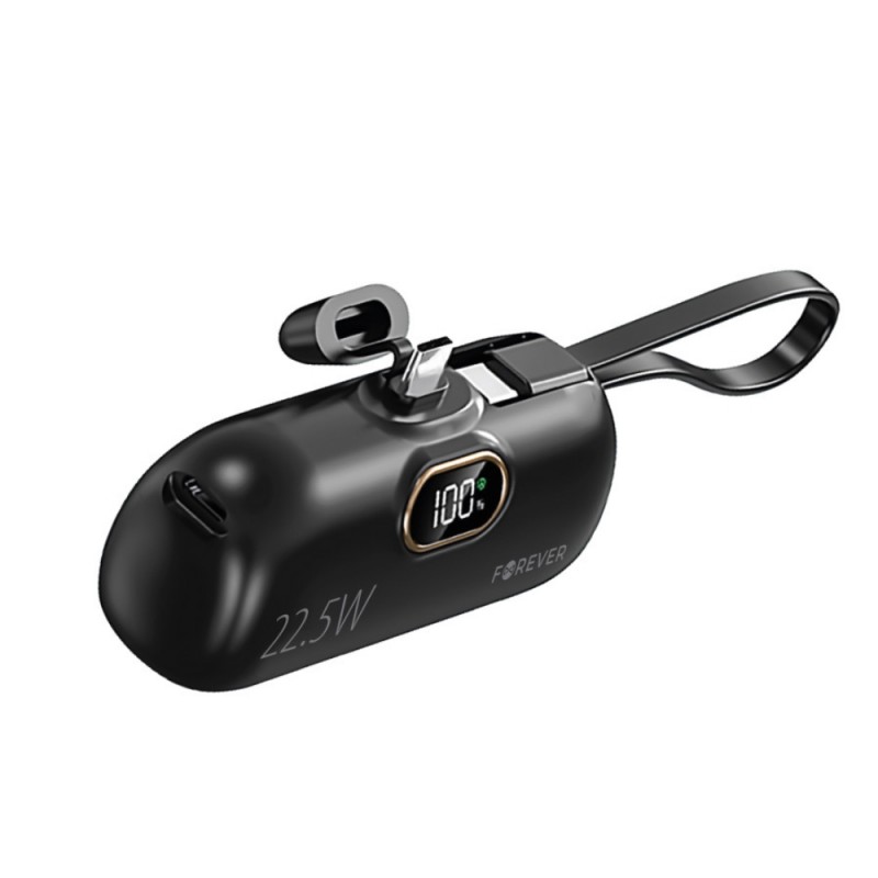 Външна батерия Mini Power Bank 5000 mAh Forever MTB-100 22.5W USB-C, Черна