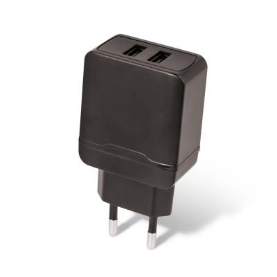 Стенно зарядно Setty 2x USB 2.4A черно