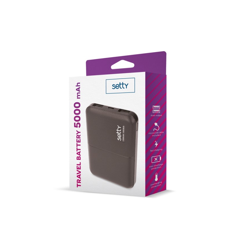 Setty power bank 5000 mAh SPB-05 черен