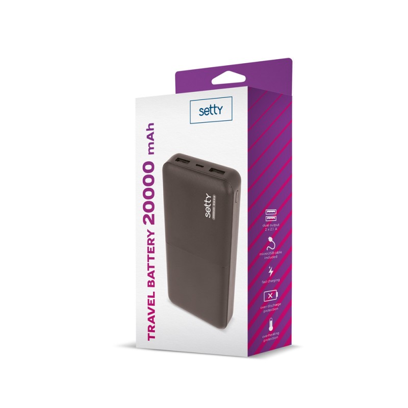 Setty power bank 20000 mAh SPB-20 черен