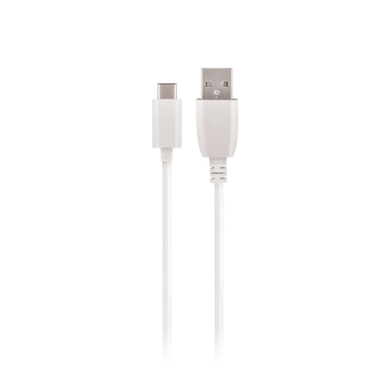 Мрежово зарядно Maxlife MXTC-01 1x USB 1A бял + USB-C кабел