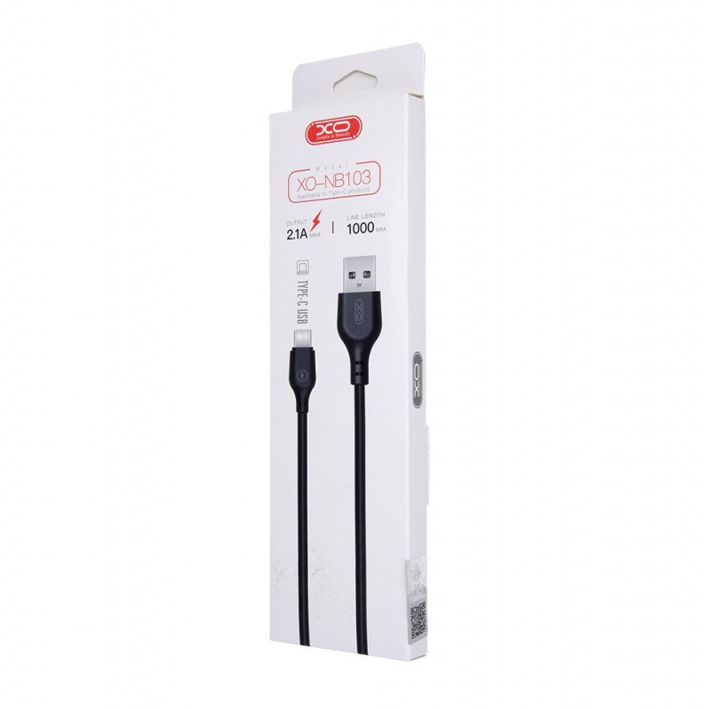 XO кабел NB103 USB - USB-C 1,0 m 2,1A черен