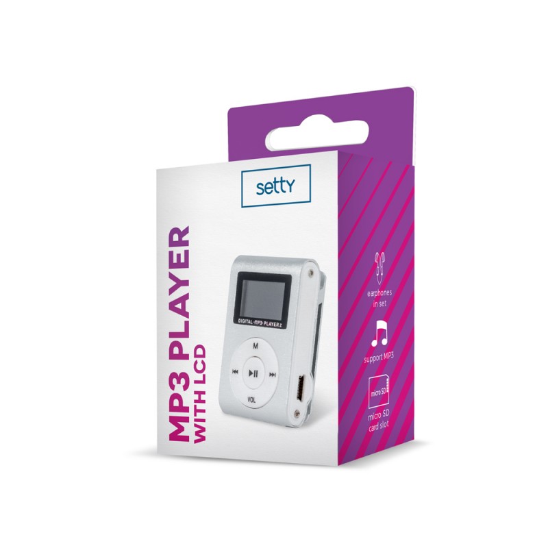 Setty MP3 с LCD + сребърни слушалки
