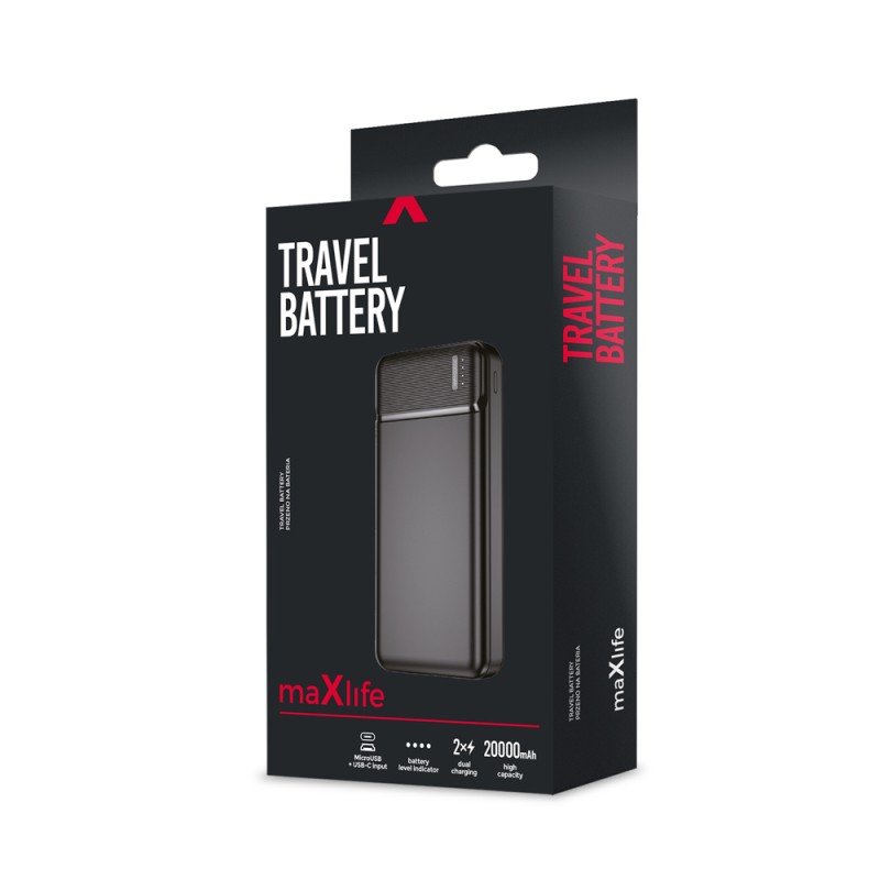 Maxlife power bank MXPB-01 20000 mAh черен