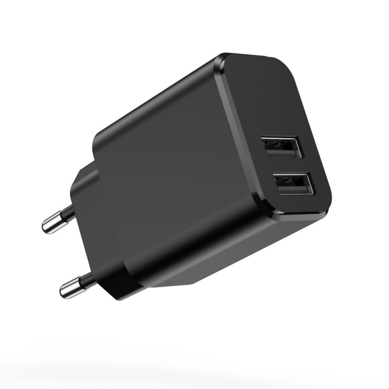 Стенно зарядно Setty 2x USB 3A черно