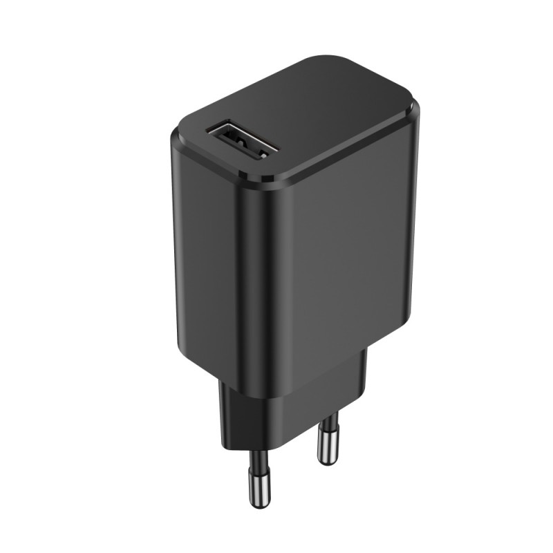 Стенно зарядно Setty 1x USB 3A черно + USB-C кабел 1,0 m