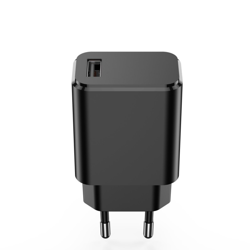Стенно зарядно Setty 1x USB 3A черно + USB-C кабел 1,0 m
