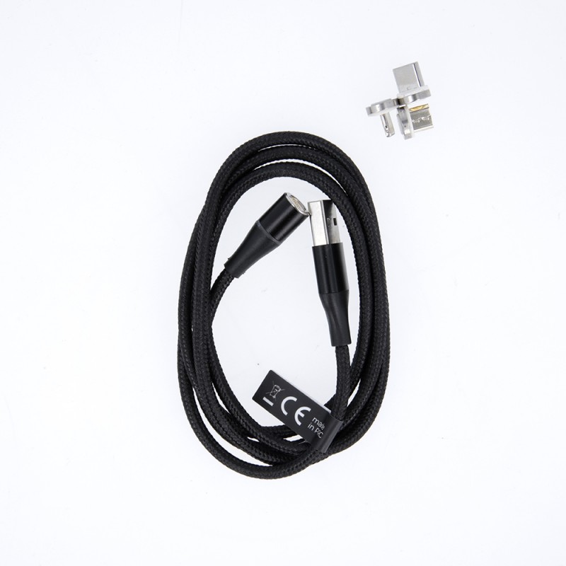Maxlife магнитен кабел MXUC-03 USB - Lightning + USB-C + microUSB 1.0 m 3A черен найлон