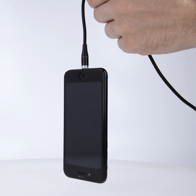 Maxlife магнитен кабел MXUC-03 USB - Lightning + USB-C + microUSB 1.0 m 3A черен найлон