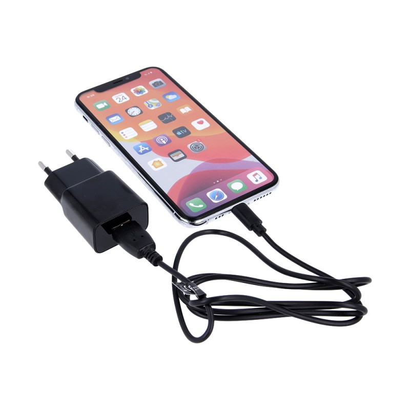 Мрежово зарядно Maxlife MXTC-01 1x USB 1A черно + microUSB кабел