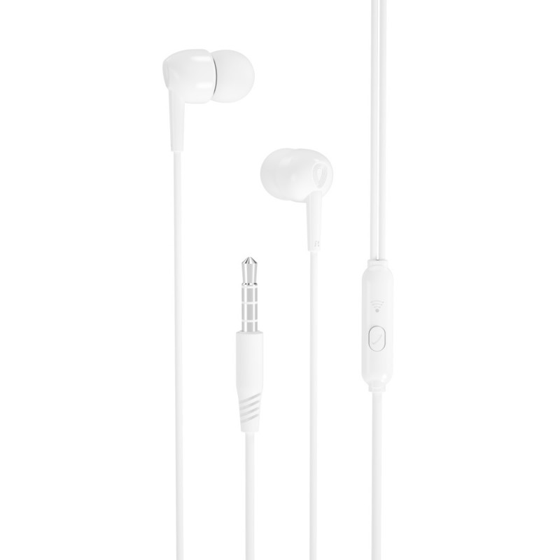 XO кабелни слушалки EP37 jack 3,5mm тапи за уши бели