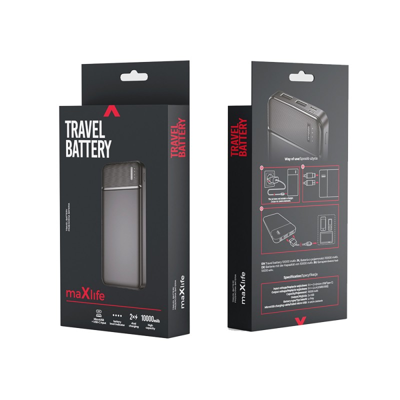Maxlife power bank MXPB-01 10000 mAh черен