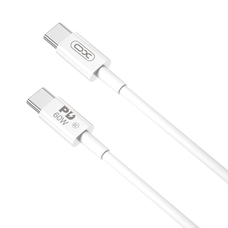 XO кабел NB-Q190A PD USB-C - USB-C 1,0m 60W бял