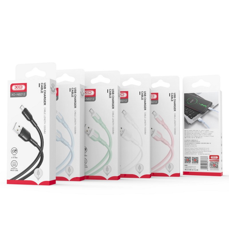 XO кабел NB212 USB - USB-C 1,0 m 2,1A розов