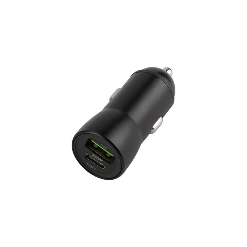 Maxlife зарядно за кола PD QC MXCC-04 1x USB-C 1x USB 20W черно