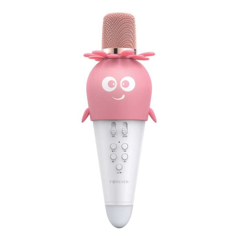 Forever mikrofon z głośnikiem Bluetooth AMS-200 różowy
