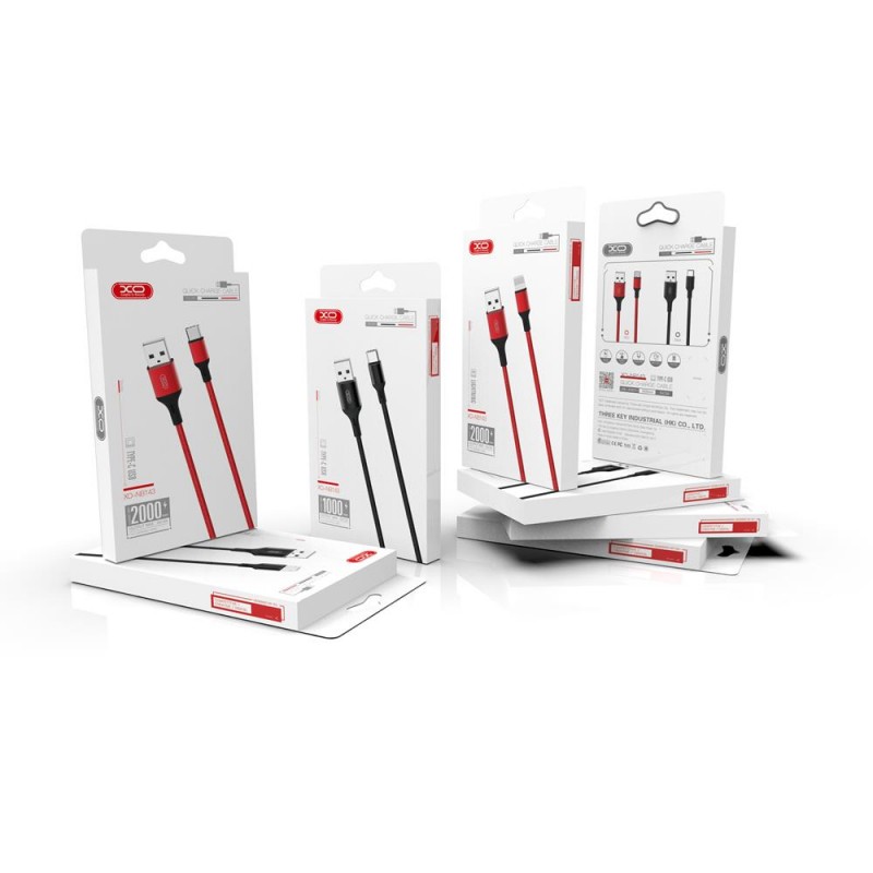 XO кабел NB143 USB - microUSB 1,0 m 2,4A черен